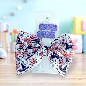 Handmade girls hair bow and snap clips